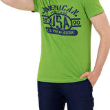 Erkek Elma Yeşili Bisiklet Yaka Tişört