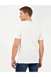 Ekru Slim Fit Bisiklet Yaka T-shirt