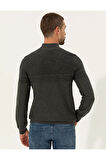 Gri Melanj Slim Fit Yarım Balıkçı Yaka Triko Kazak 50241465-vr086