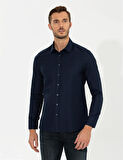 Erkek Slim Fit Oxford Gömlek-Lacivert | S
