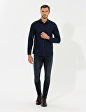Erkek Slim Fit Oxford Gömlek-Lacivert | S