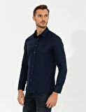 Erkek Slim Fit Oxford Gömlek-Lacivert | S