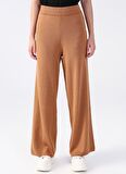 U.S. Polo Assn. Lastikli Bel Loose Fit Taba Kadın Pantolon NELENA