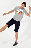 Gri Melanj Slim Fit Bisiklet Yaka T-shirt
