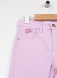 U.S. Polo Assn. Pembe Kız Çocuk Boru Paça Toothpick Düz Pantolon GLENO23Y