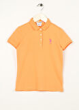 U.S. Polo Assn. Turuncu Kız Çocuk Polo Yaka Kısa Kollu Düz Polo T-Shirt TP01-IY023