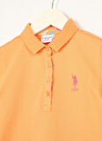 U.S. Polo Assn. Turuncu Kız Çocuk Polo Yaka Kısa Kollu Düz Polo T-Shirt TP01-IY023