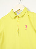 U.S. Polo Assn. Koyu Yeşil Kız Çocuk Polo Yaka Kısa Kollu Düz Polo T-Shirt TP01-IY023