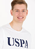U.S. Polo Assn. Bisiklet Yaka Beyaz Erkek T-Shirt GEARTIY023