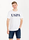 U.S. Polo Assn. Bisiklet Yaka Beyaz Erkek T-Shirt GEARTIY023