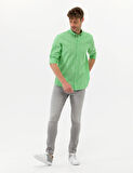 Erkek Regular Fit Uzun Kollu Gömlek-Fıstık Yeşili | XS