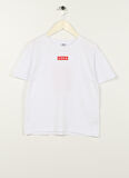U.S. Polo Assn. Beyaz Erkek Çocuk Bisiklet Yaka Kısa Kollu Oversized Baskılı T-Shirt KAMEDAKIDS