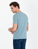 Bisiklet Yaka Slim Fit T-Shirt-Nil Mavisi | S