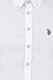 U.S. Polo Assn. Düğmeli Yaka Slim Fit Uzun Kollu Beyaz Erkek Gömlek 1571767