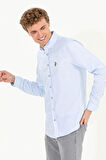 . Erkek Slim Fit Pamuklu Gömlek 1571695 Açık Mavi