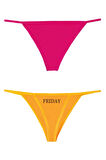 Kadın Gün Baskılı 7'li Yanları Ipli Bikini Külot