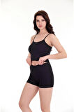 Lazer Kesim Yüksek Bel Toparlayıcı Şort Tekli Set -OTR4000