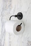 Lotus Siyah Yapışkanlı Tuvalet Kağıdı Asacağı Wc Kağıtlık Tuvalet Kağıtlığı - İster Yapıştır İster Montajla