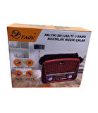 20 cm Led Lambalı 3 Bant Nostajik Usb Bluetooth Radyo 4133