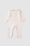 Organik Pamuk Bebe Yakalı Kendinden Eldivenli Patikli Tulum Playtime Ayıcık Nakışlı