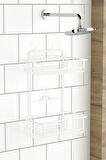 TEKNOTEL BANYO DÜZENLEYİCİ ŞAMPUANLIK 2 KATLI YAPIŞKANLI BANYO DUŞ RAFI BEYAZ ST256