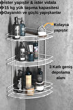 TEKNOTEL BANYO DÜZENLEYİCİ ŞAMPUANLIK SABUNLUK 3 KATLI YAPIŞKANLI BANYO DUŞ RAFI BEYAZ ST003