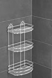 TEKNOTEL BANYO DÜZENLEYİCİ ŞAMPUANLIK SABUNLUK 2 KATLI YAPIŞKANLI BANYO DUŞ RAFI BEYAZ ST009