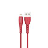 Soft 2.4A 1M Iphone Uyumlu Lightning Usb Şarj ve Data Kablosu Kırmızı