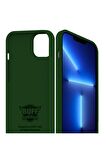 Buff iPhone 13 Pro Rubber Fit Kılıf Dark Green