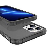 Blogy iPhone 13 Pro ile Uyumlu Crystal Fit Kılıf Smoke Black