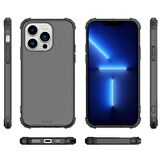 Blogy iPhone 13 Pro ile Uyumlu Crystal Fit Kılıf Smoke Black