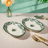 Fecra Majestic Green 2'Li Kayık Tabak