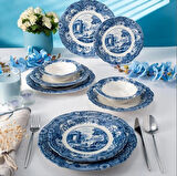 Fecra Vintage Blue 24 Parça Yemek Takımı