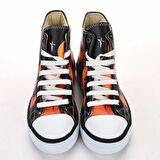 Ateş Siyah Beyaz Unisex Spor Ayakkabı Günlük Bot Sneakers Kaydırmaz Taban 7115
