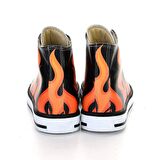 Ateş Siyah Beyaz Unisex Spor Ayakkabı Günlük Bot Sneakers Kaydırmaz Taban 7115