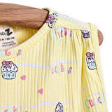 BabyZ Ice Cream & Cupcake Kısa Kol Patiksiz Tulum Kız Bebek