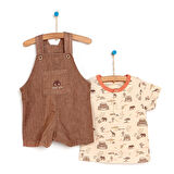 HelloBaby Safari Salopet-Tshirt Erkek Bebek