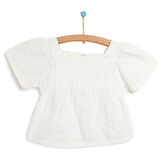 HelloBaby Basic Balon Kollu Poplin Bluz Kız Bebek
