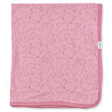 Motherlove Pamuklu Deniz Canlıları 80x80 cm Bebek Battaniyesi Koyu Pembe