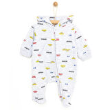 HelloBaby Yenidoğan Kapüşonlu Nakışlı Patikli Tulum Unisex