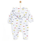 HelloBaby Yenidoğan Kapüşonlu Nakışlı Patikli Tulum Unisex