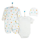 HelloBaby Yenidoğan Bebek Jungle Kendinden Eldivenli Tulum-Body-Şapka 3lü Set Unisex
