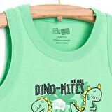 HelloBaby Basic Dino Baskılı Atlet Tshirt Erkek Bebek