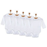 HelloBaby Beyaz Body Uzun Kol 5'li