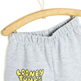 Loney Tunes Erkek Bebek Şort Social Besties Gri Melanj