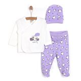 HelloBaby Yenidoğan Zıbın-Şapka-Patikli Alt Kız Bebek