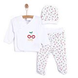 HelloBaby Yenidoğan Zıbın-Şapka-Patikli Alt Kız Bebek