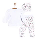 HelloBaby Yenidoğan Zıbın-Şapka-Patikli Alt Kız Bebek