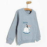 HelloBaby Basic Az Şardonlu Kutup Ayısı Desenli Sweatshirt Erkek Bebek