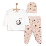HelloBaby Yenidoğan Zıbın-Şapka-Patikli Alt Kız Bebek